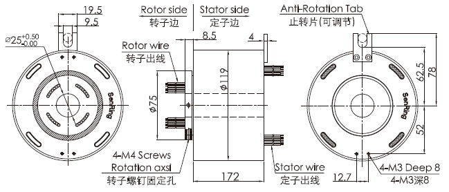 212004250212004250系列大電流滑環(huán) 系列滑環(huán)外形圖紙