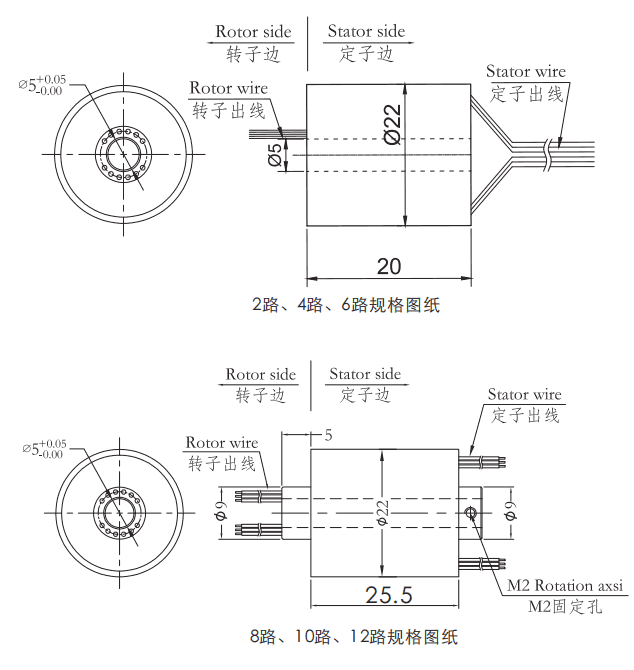 h0522H0522(孔徑5mm)微型過(guò)孔導(dǎo)電滑環(huán) 系列滑環(huán)外形圖紙