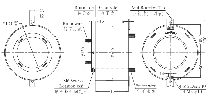 h120215H120215系列大孔徑過孔導電滑環(huán) 系列滑環(huán)外形圖紙