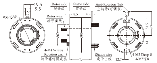 h3899H3899系列（過孔式、空心軸）滑環(huán) 系列滑環(huán)外形圖紙