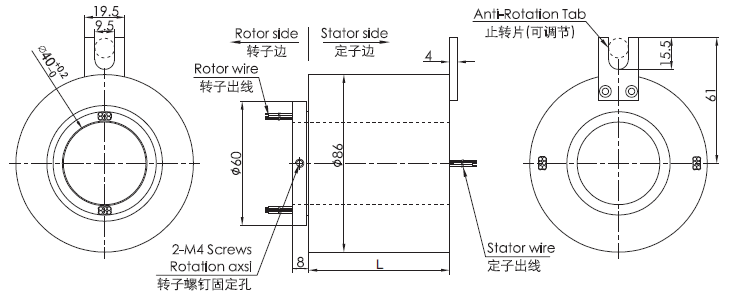 h4086H4086系列過孔導電滑環(huán) 系列滑環(huán)外形圖紙