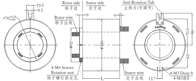 h70140H70140系列過(guò)孔導(dǎo)電滑環(huán) 系列滑環(huán)外形圖紙