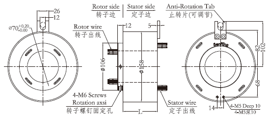 h70158H70158系列過孔導(dǎo)電滑環(huán) 系列滑環(huán)外形圖紙