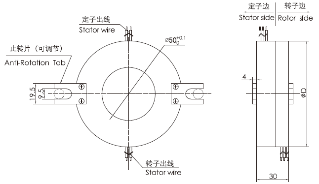 k250K250系列整體盤式滑環(huán) 系列滑環(huán)外形圖紙