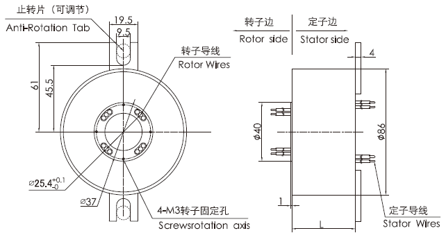 k325K325系列超薄扁平盤(pán)式滑環(huán) 系列滑環(huán)外形圖紙