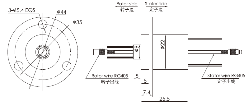 o022-12O022-12系列高清滑環(huán)(1組1080P高清信號(hào)+12路2A電流) 系列滑環(huán)外形圖紙