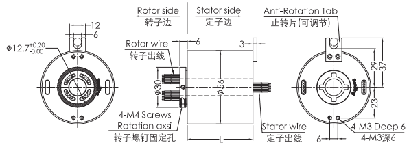 uh1256-02UH1256-02系列USB2.0信號(hào)滑環(huán) 系列滑環(huán)外形圖紙